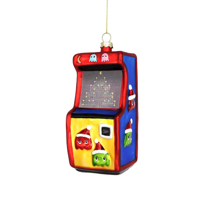 Retro Arcade Machine Glass Ornament