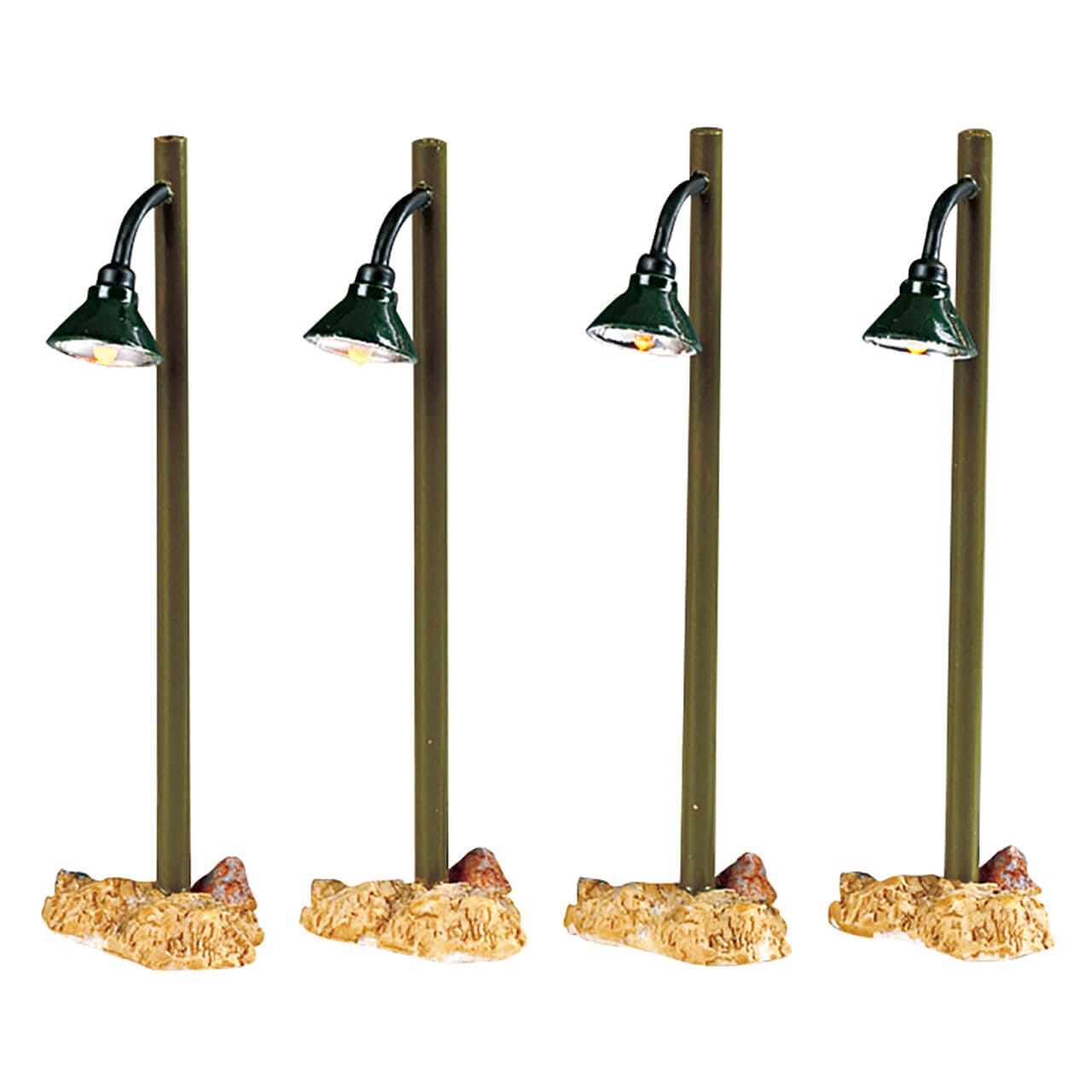 Lemax Rustic Street Lamp, Set of 4 - Christmas village accessory