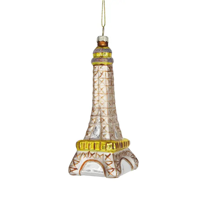 Eiffel Tower Glass Ornament