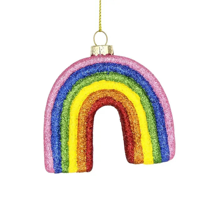 Joyful Rainbow Glass Ornament