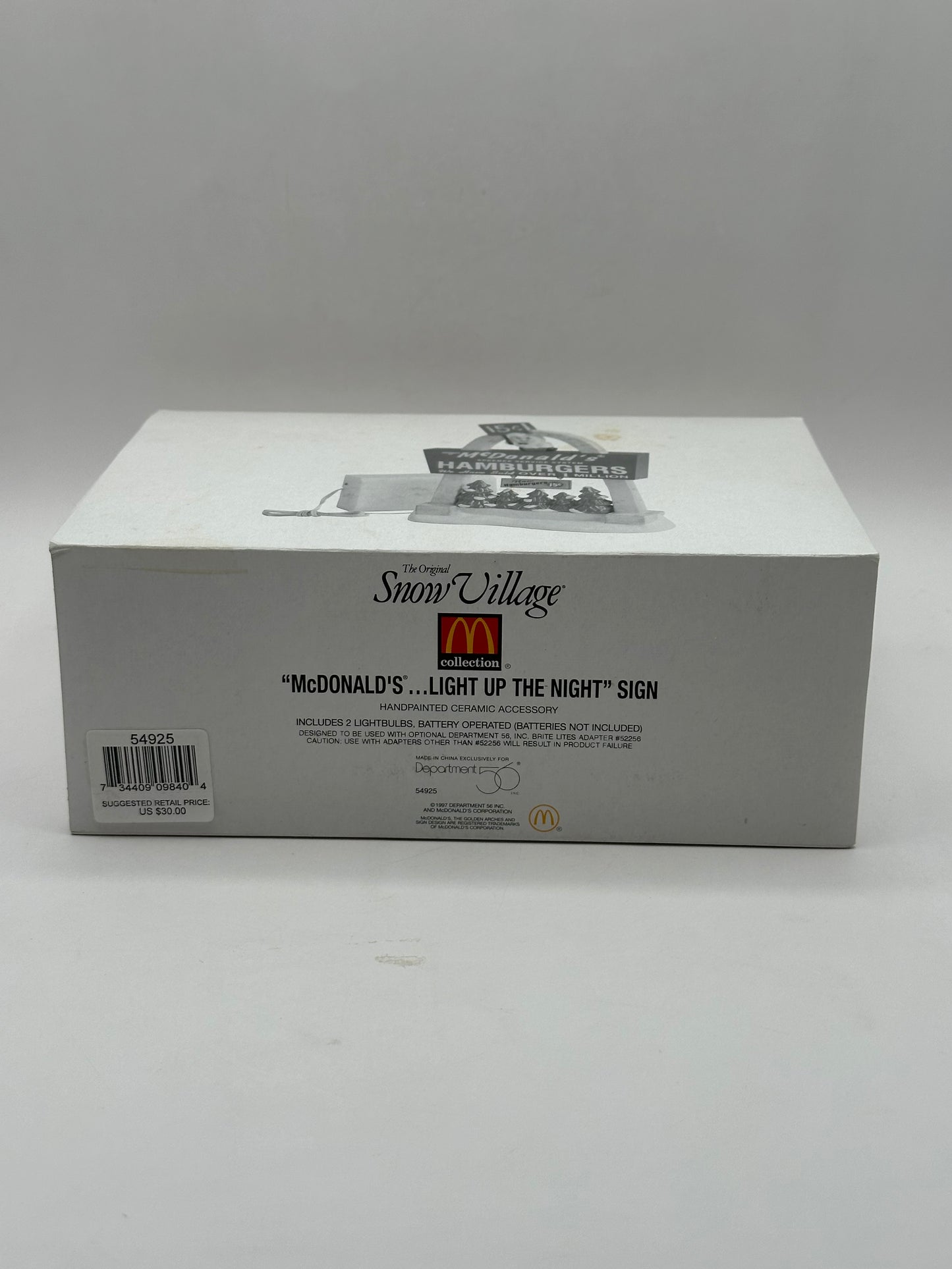Department 56 - McDonald's...Lights Up The Night Sign - Original Snow Village