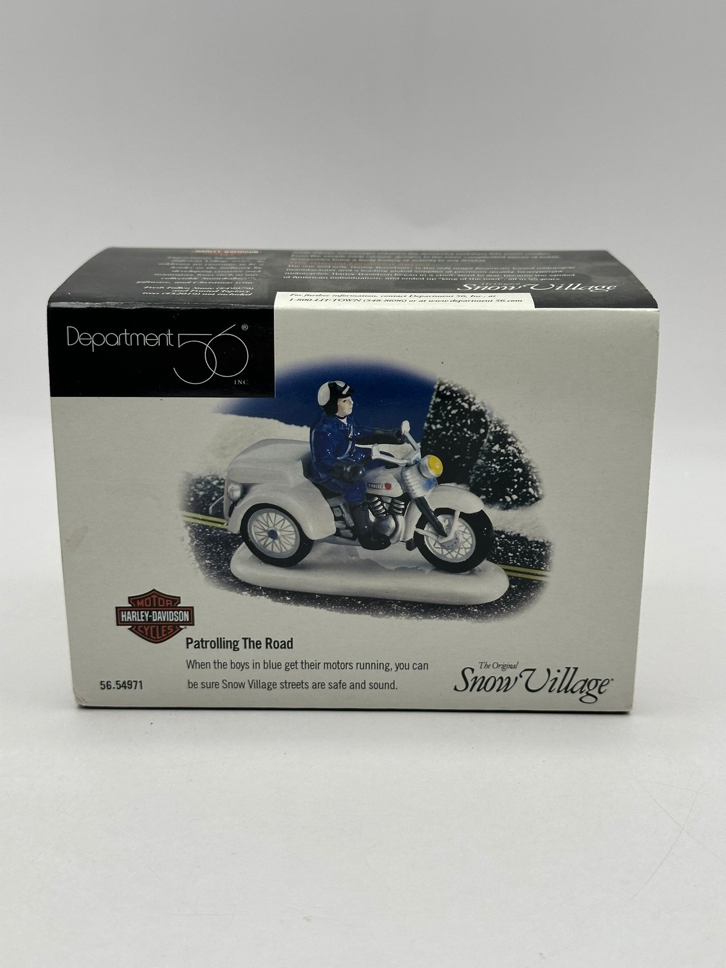 Department 56 - Patrolling The Road (Harley-Davidson) - Original Snow Village