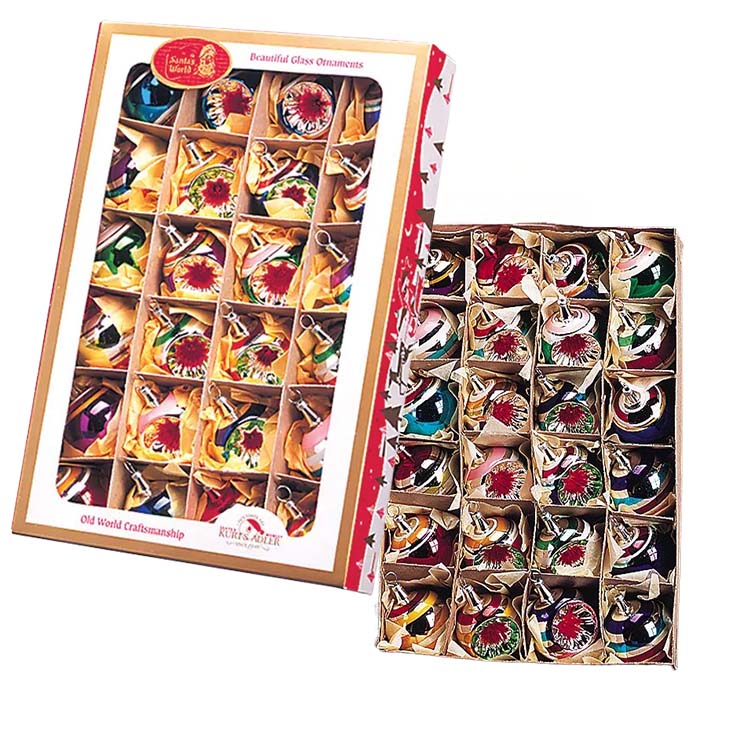 Kurt S. Adler - 40MM Miniature Glass Ornaments, 24-Piece Box - Early Years