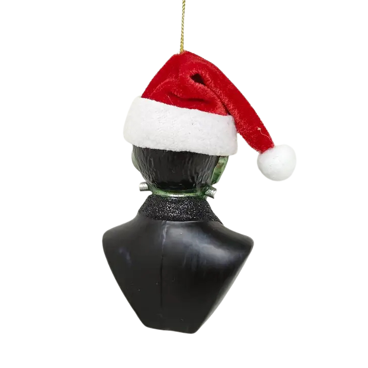 Frankenstein Santa Glass Ornament