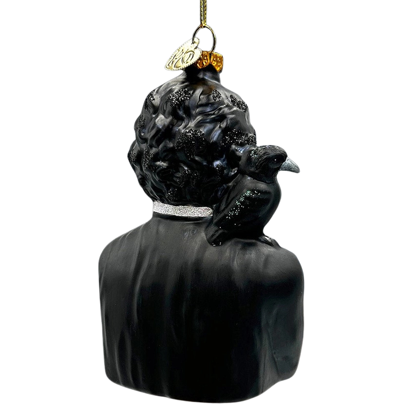 Edgar Allan Poe Glass Ornament