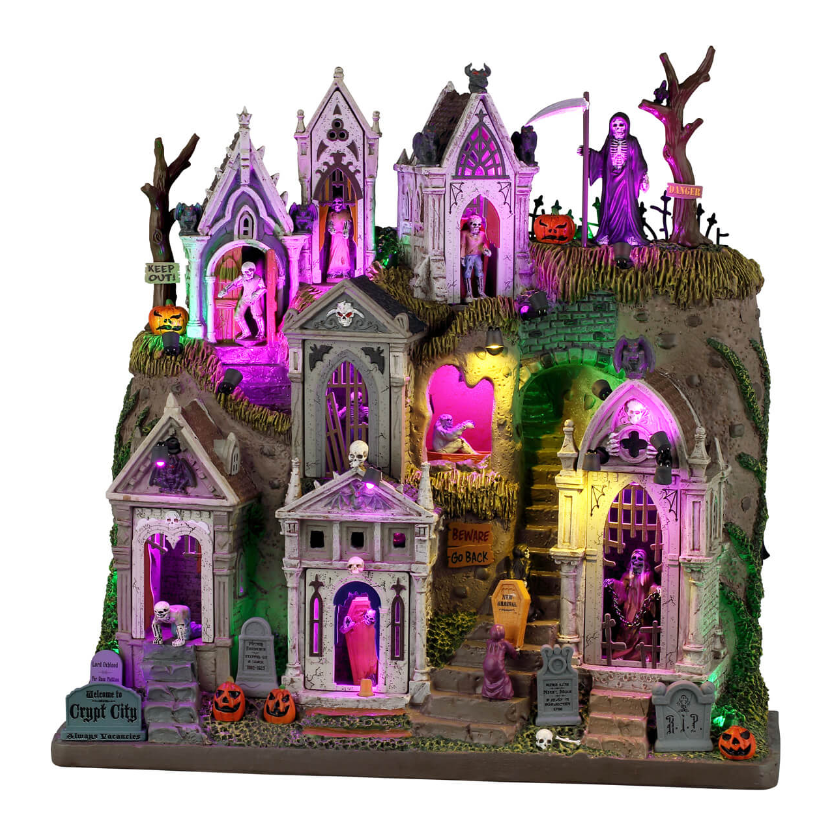 Crime Gothic Dorphins　6.6 Lemax Spooky Town - Crypt City – Vintage Villages