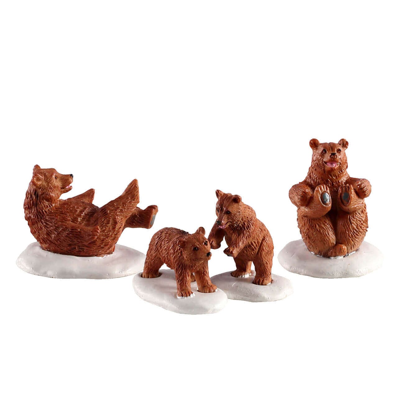 Lemax Bear Family Snow Day, Set of 4 - Vail Village Christmas village figurine