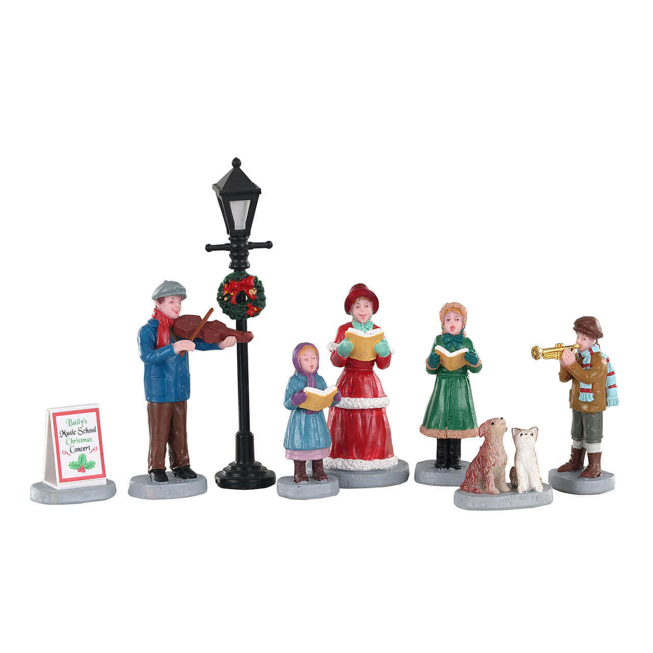 Lemax Baily's Music School Carolers, Set of 8 - Caddington Village Christmas village figurine