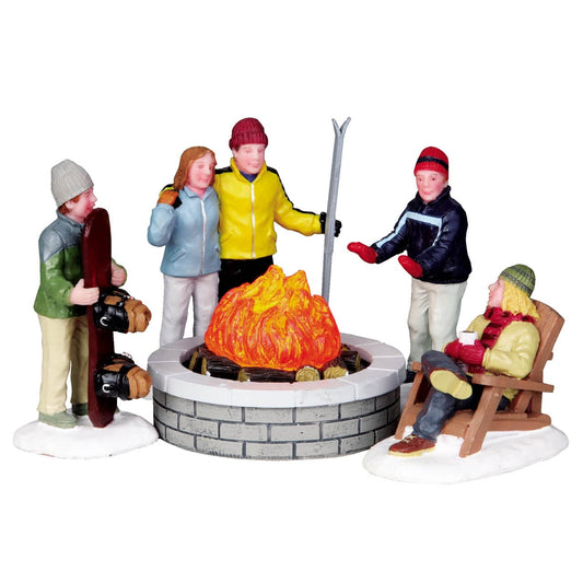 Lemax Fire Pit, Set of 5 - Vail Village Christmas village accessory
