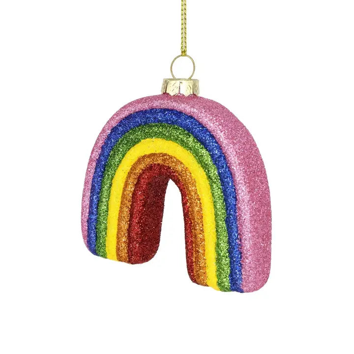 Joyful Rainbow Glass Ornament