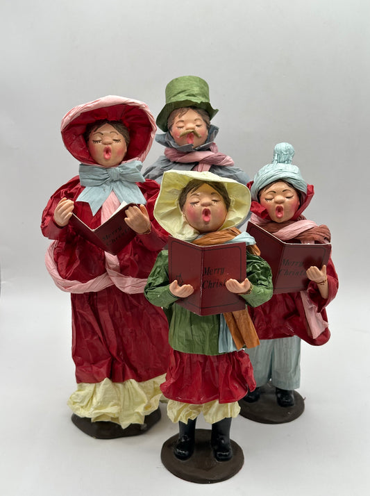Vintage SAMECO Papier-Mâché Christmas Carolers, Set of 4