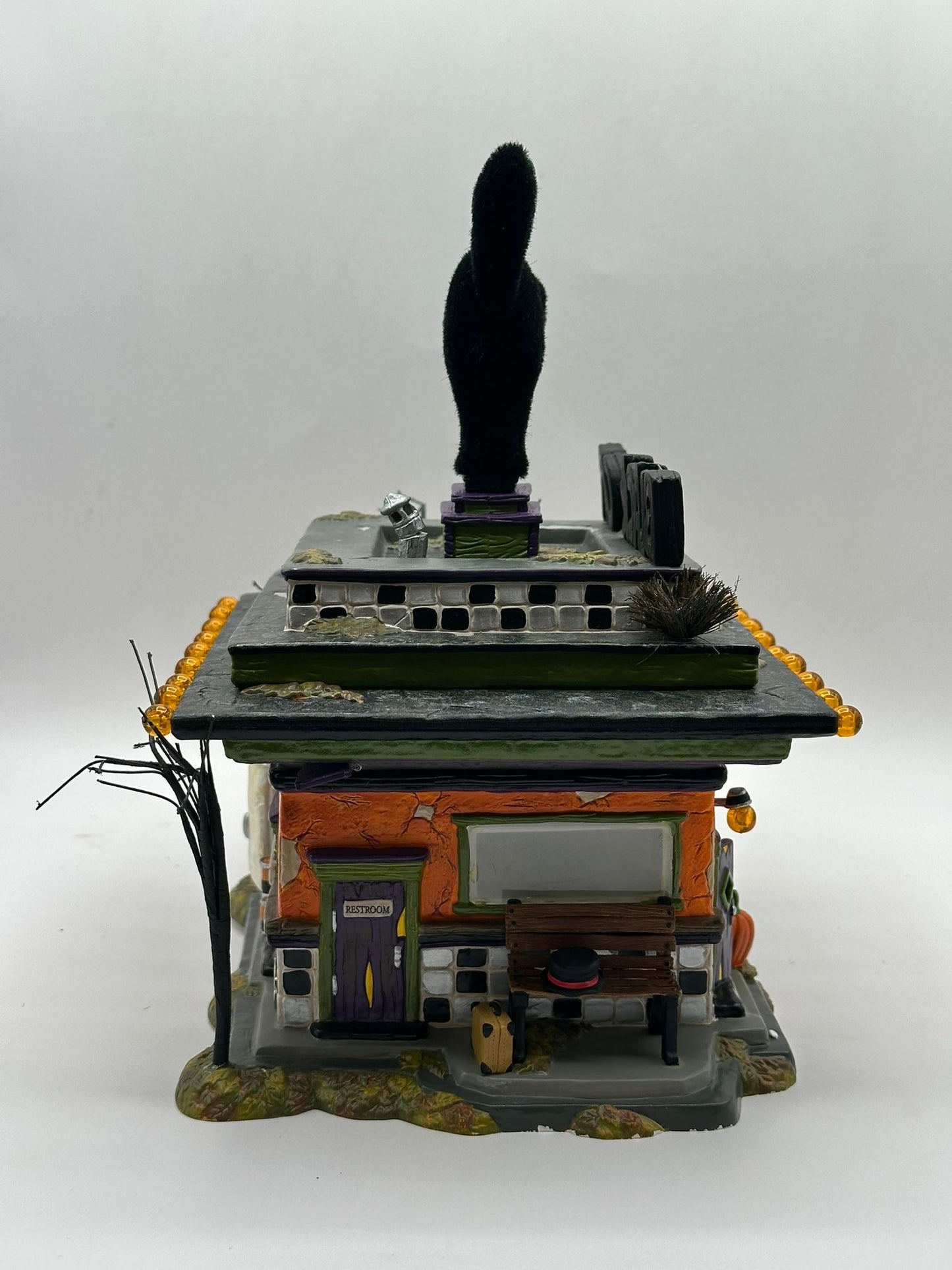 Department 56 - Black Cat Diner - Snow Village Halloween