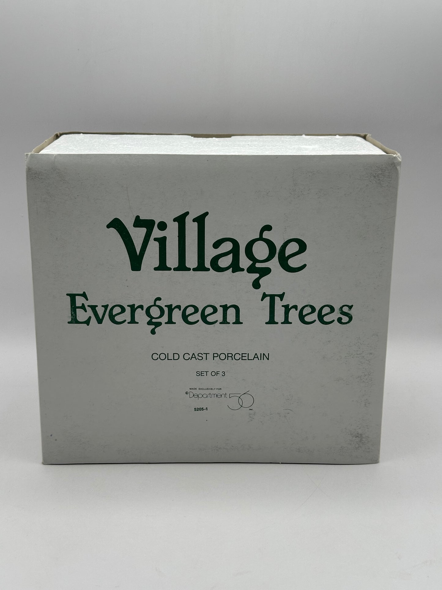 Dept 56 Village Accessories Porcelain Evergreen Trees Set of 3