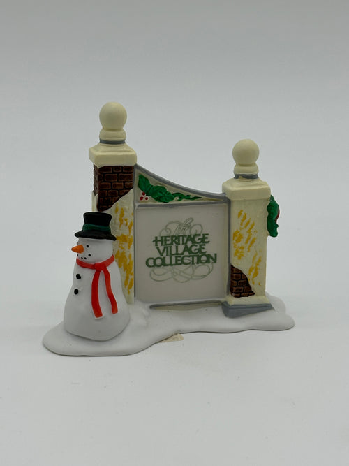 Department 56 - Village Sign With Snowman - Dickens’ Village