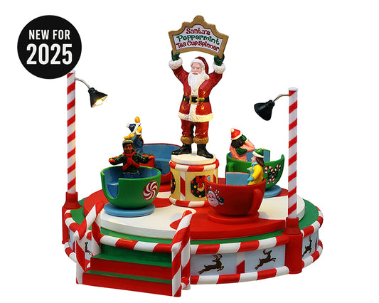 Santa's Peppermint Teacup Spinner - Lemax