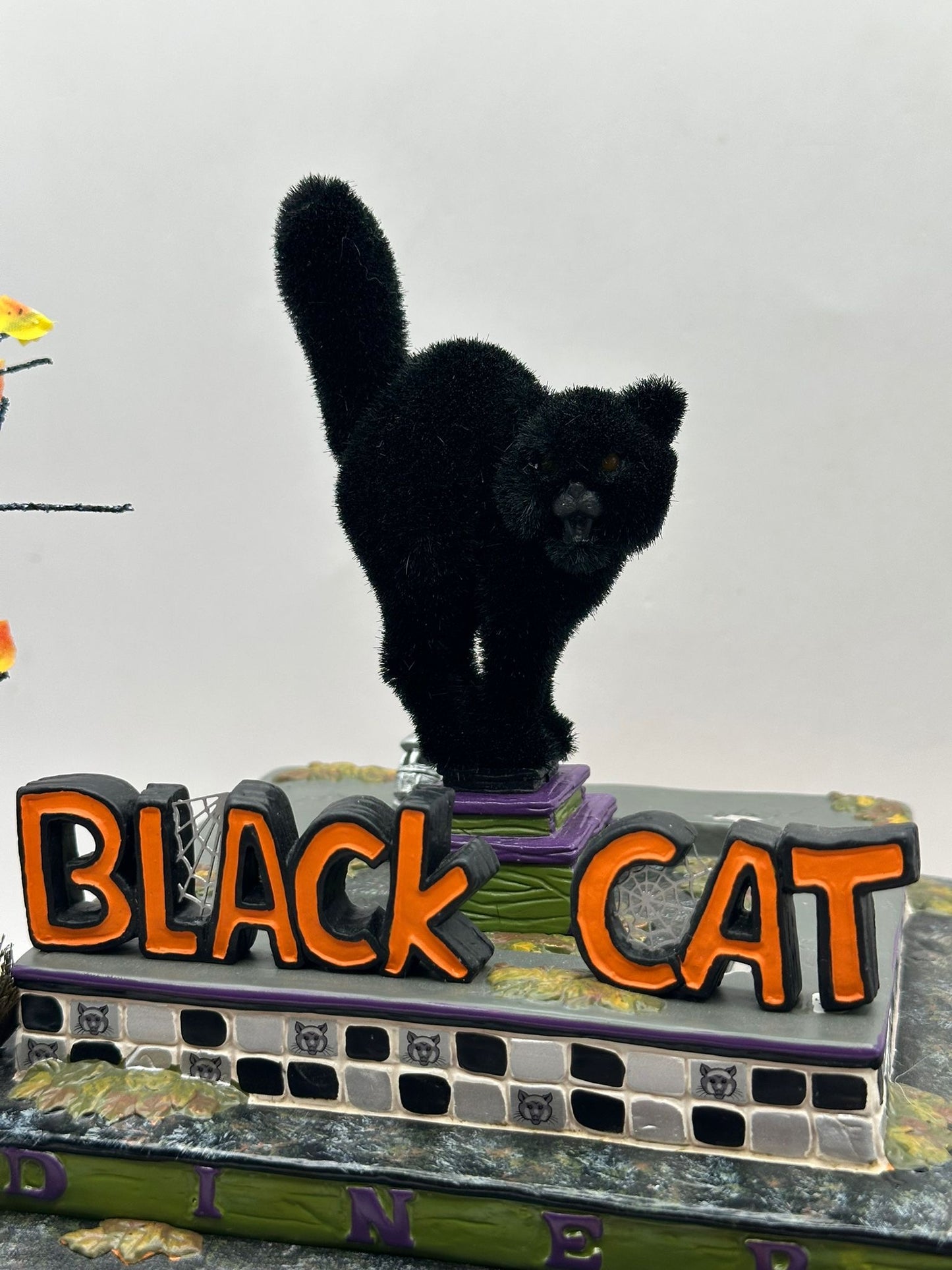 Department 56 - Black Cat Diner - Snow Village Halloween