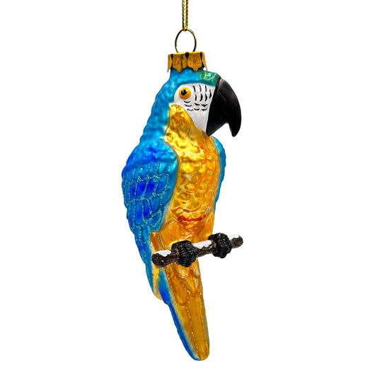 Colorful Parrot Glass Ornament