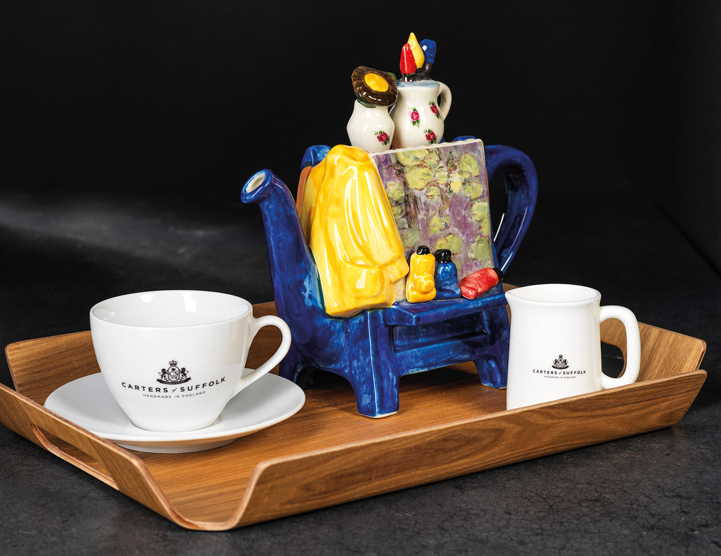 Carters of Suffolk - One Cup Artist Easel (Blue)  - Handmade Teapot