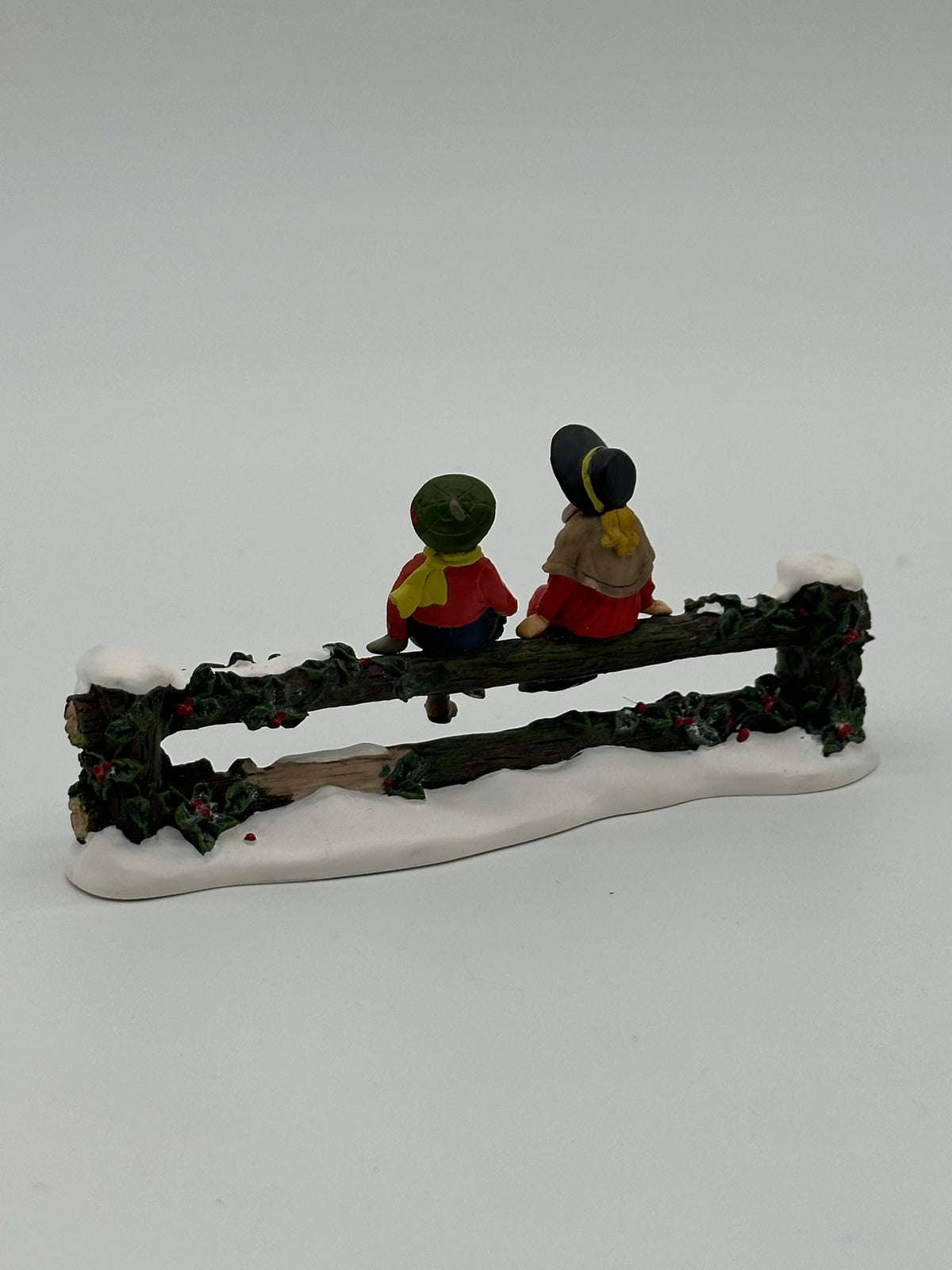 Department 56 - Holly Split Rail Fence With Children - Village Accessories