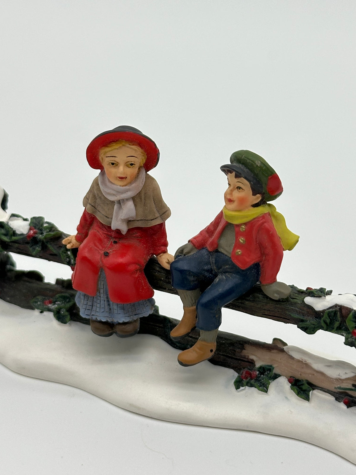 Department 56 - Holly Split Rail Fence With Children - Village Accessories