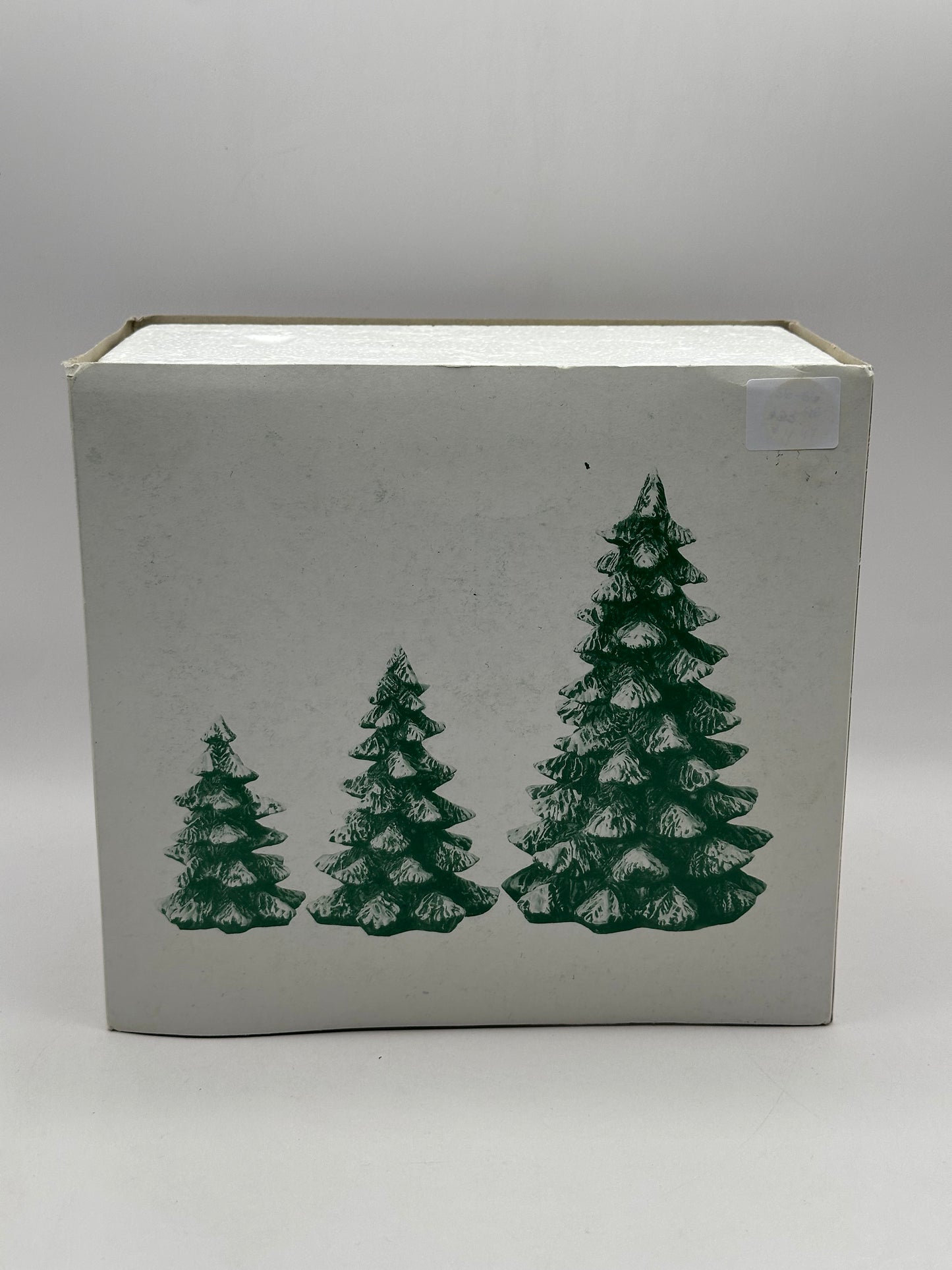 Dept 56 Village Accessories Porcelain Evergreen Trees Set of 3