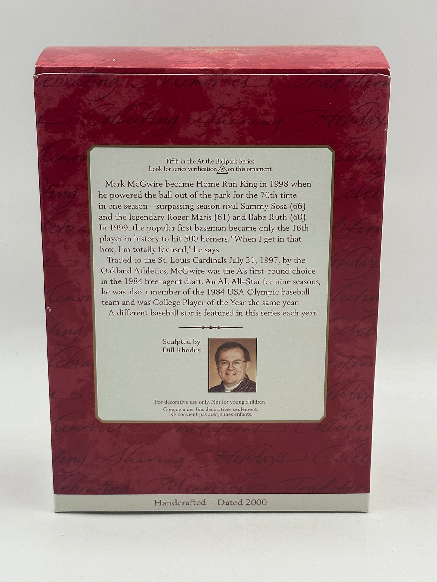 2000 Mark McGwire, At The Ballpark #5 Hallmark Keepsake Ornament
