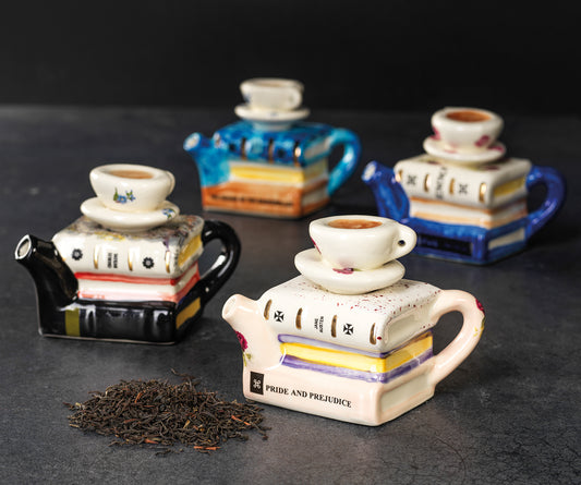 Carters of Suffolk - One Cup Books & Tea (Austen)  - Handmade Teapot