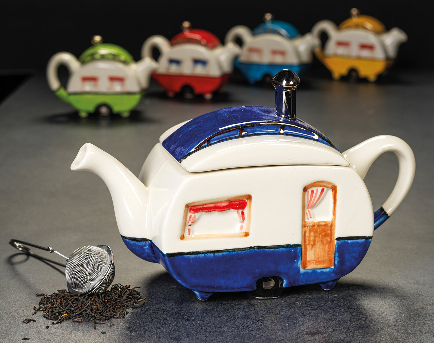 Carters of Suffolk - Caravan (Blue)  - Handmade Teapot