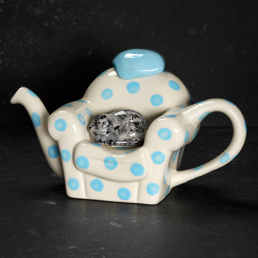 Carters of Suffolk - Cat At Rest (White)  - Handmade Teapot