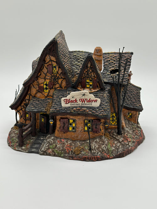 Department 56 - Black Widow Dating Service - Snow Village Halloween