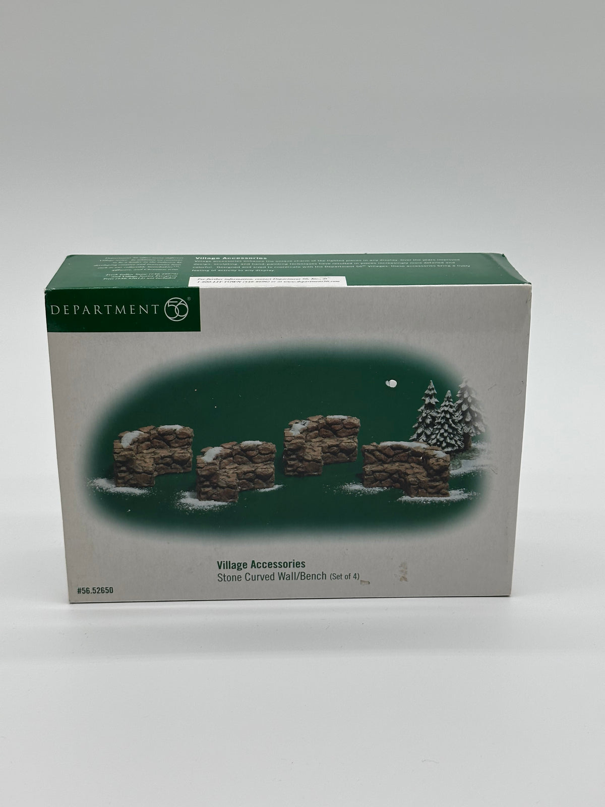 Department 56 - Village Stone Curved Wall 4 Piece Set - Village Accessories