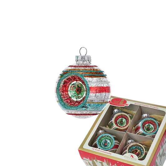 Kurt S. Adler - 65MM Glass Reflector Ball 4-Piece Box Set - Early Years