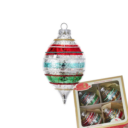 Kurt S. Adler - 65MM Glass Reflector Drop 4-Piece Box Set - Early Years