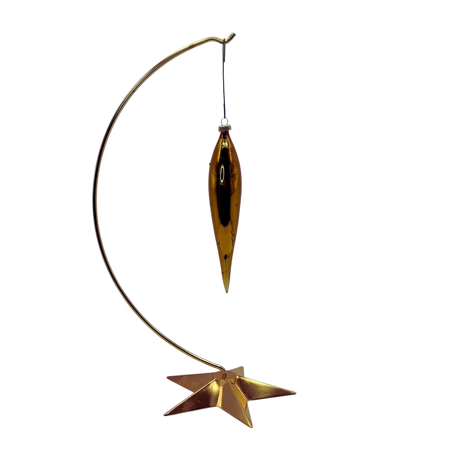 Gold Glass Finial Ornament 5" – Rental Only