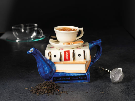 Carters of Suffolk - Books & Tea (Austen)  - Handmade Teapot