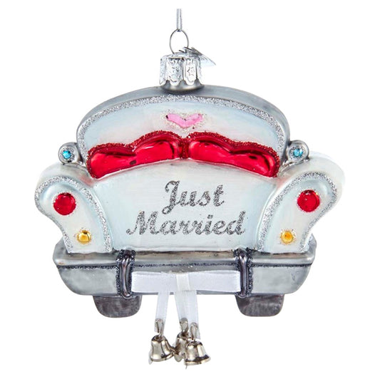 Kurt S. Adler - "Just Married" Car Glass Ornament - Noble Gems™