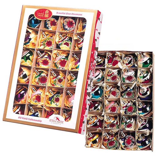 Kurt S. Adler - 40MM Miniature Glass Ornaments, 24-Piece Box - Early Years