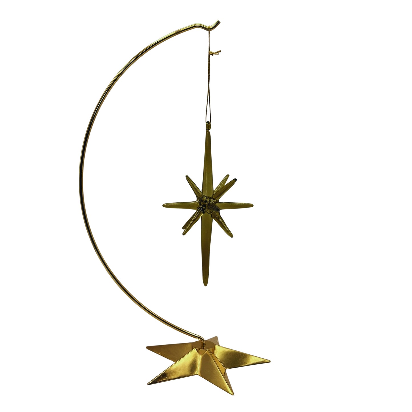 Olive Smoke Glass Starburst Ornament 5" – Rental Only