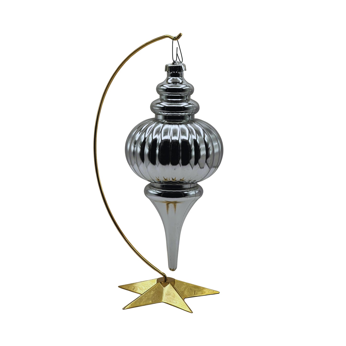 Oversized Silver Finial Ornament 8" – Rental Only