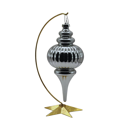 Oversized Silver Finial Ornament 8" – Rental Only