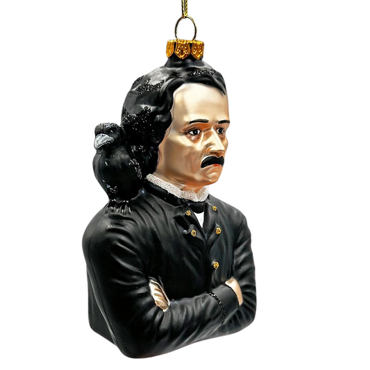Edgar Allan Poe Glass Ornament