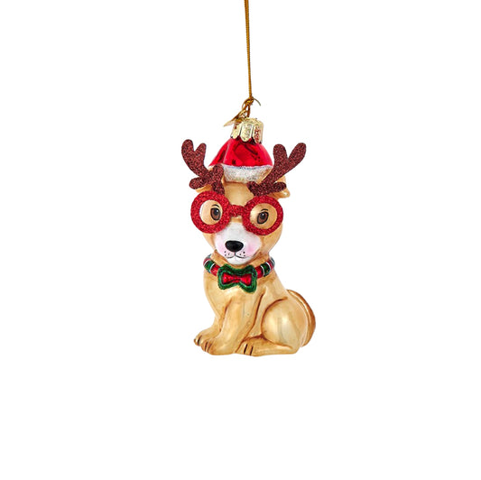 Kurt S. Adler - Bowtie Puppy Glass Ornament - Noble Gems™