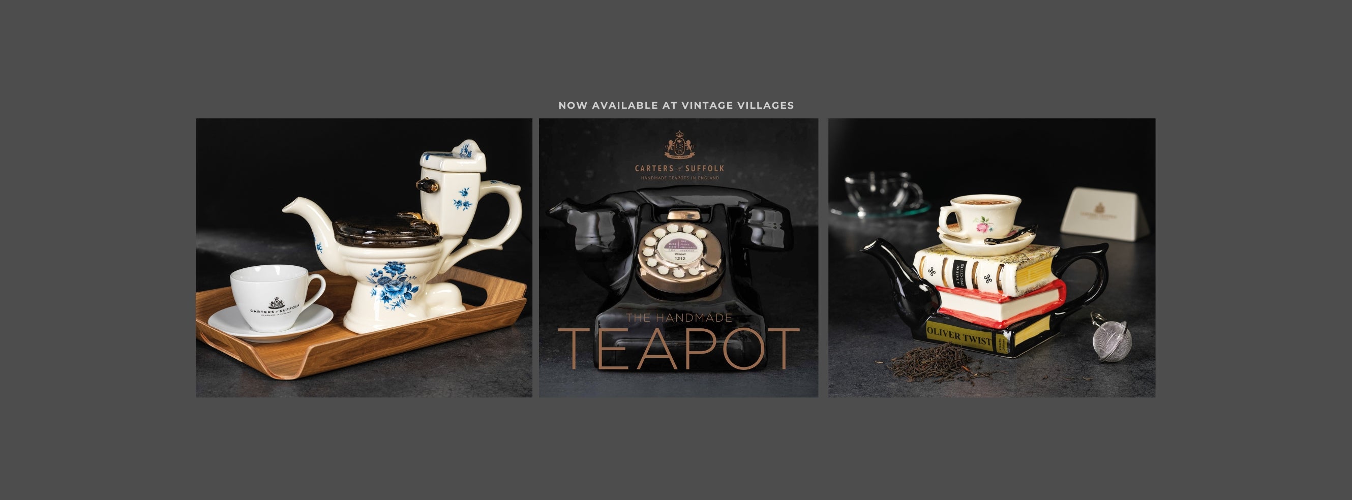 デコティーポット Carters of sullfolk タイプライター Carters of Suffolk Handmade Teapots from England – Vintage Villages